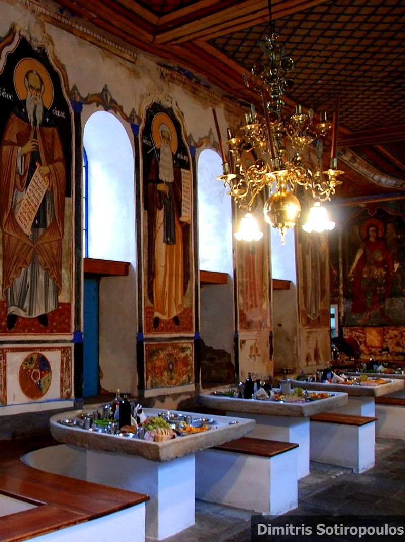 Vatopedi Monastery _ The dining hall, Mount Athos, Greece