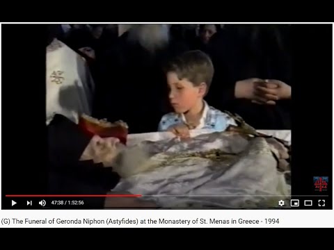 VIDEO: (G) The Funeral of Geronda Niphon (Astyfides) at the Monastery of St. Menas in Greece – 1994