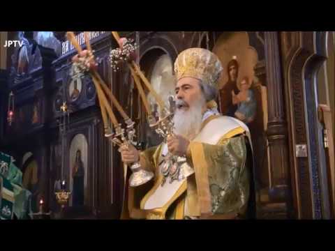 VIDEO: Orthodox Patriarch of Jerusalem serves Divine Liturgy, Pentecost.